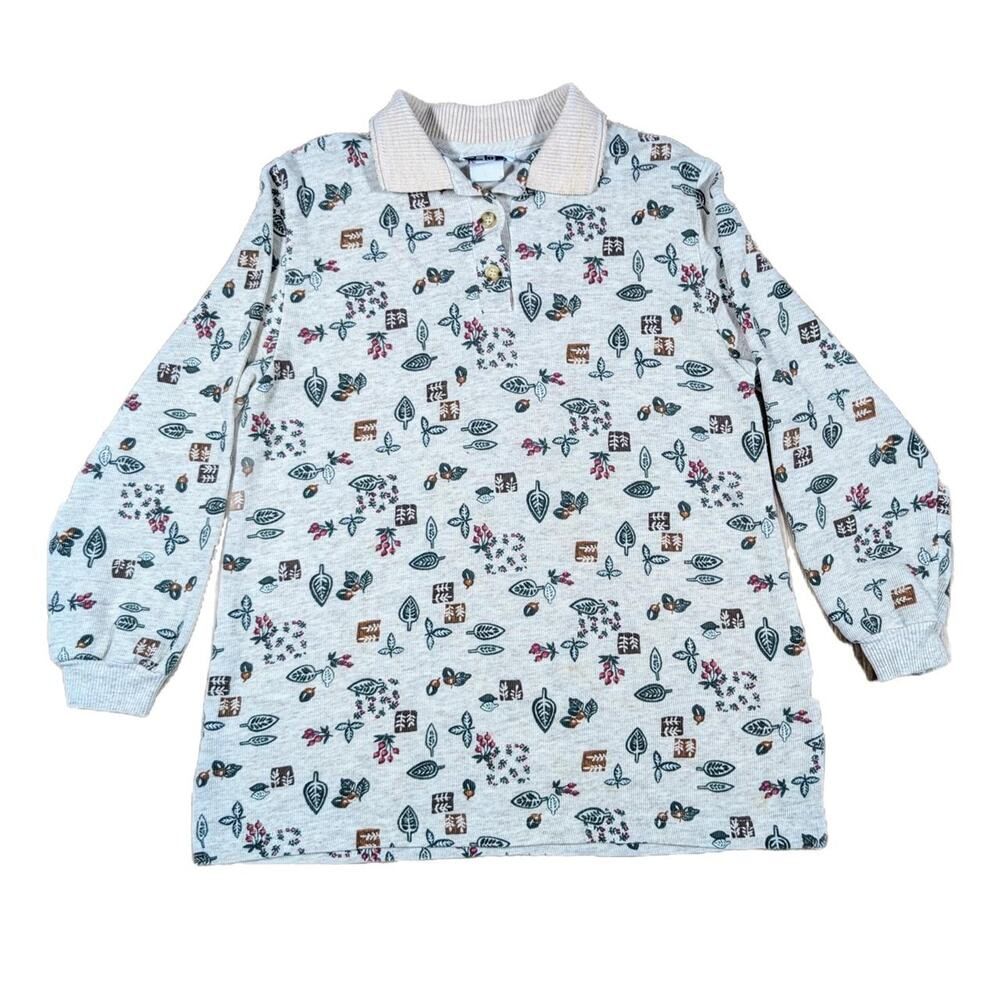 Vintage Teddi Fall Long Sleeve Polo Shirt